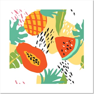 papaya pattern Posters and Art